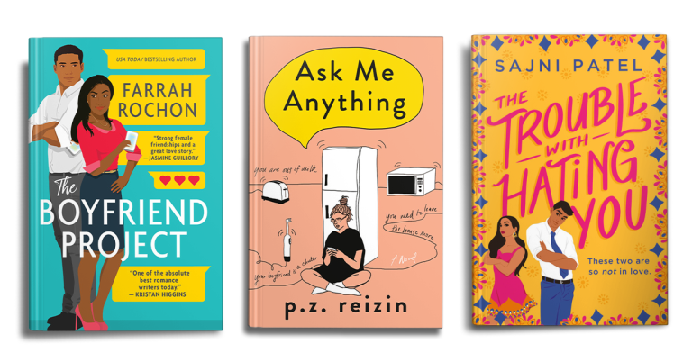three romantic comedies on a white background